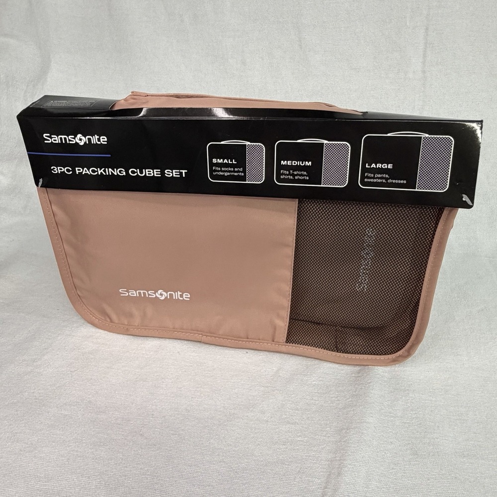 Samsonite Packing Travel Set 3pc Luggage Organizer Pink Black
